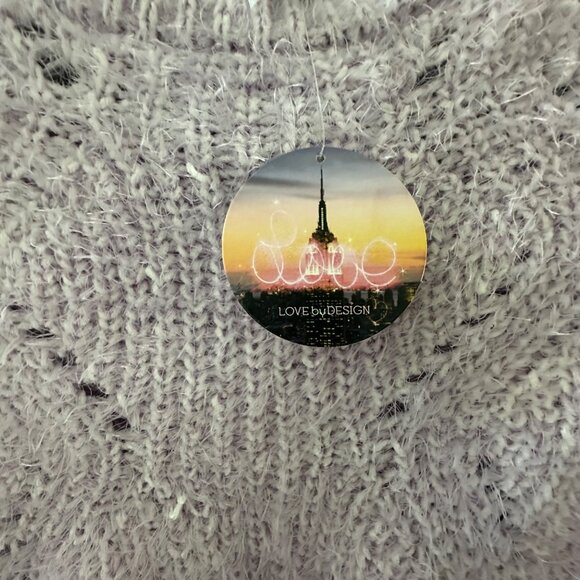 Lavender Love By Design Fuzzy Textured Mock Neck Pullover Sweater L - Picture 5 of 6